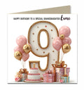 9th Birthday Card For Little Girls Personalised