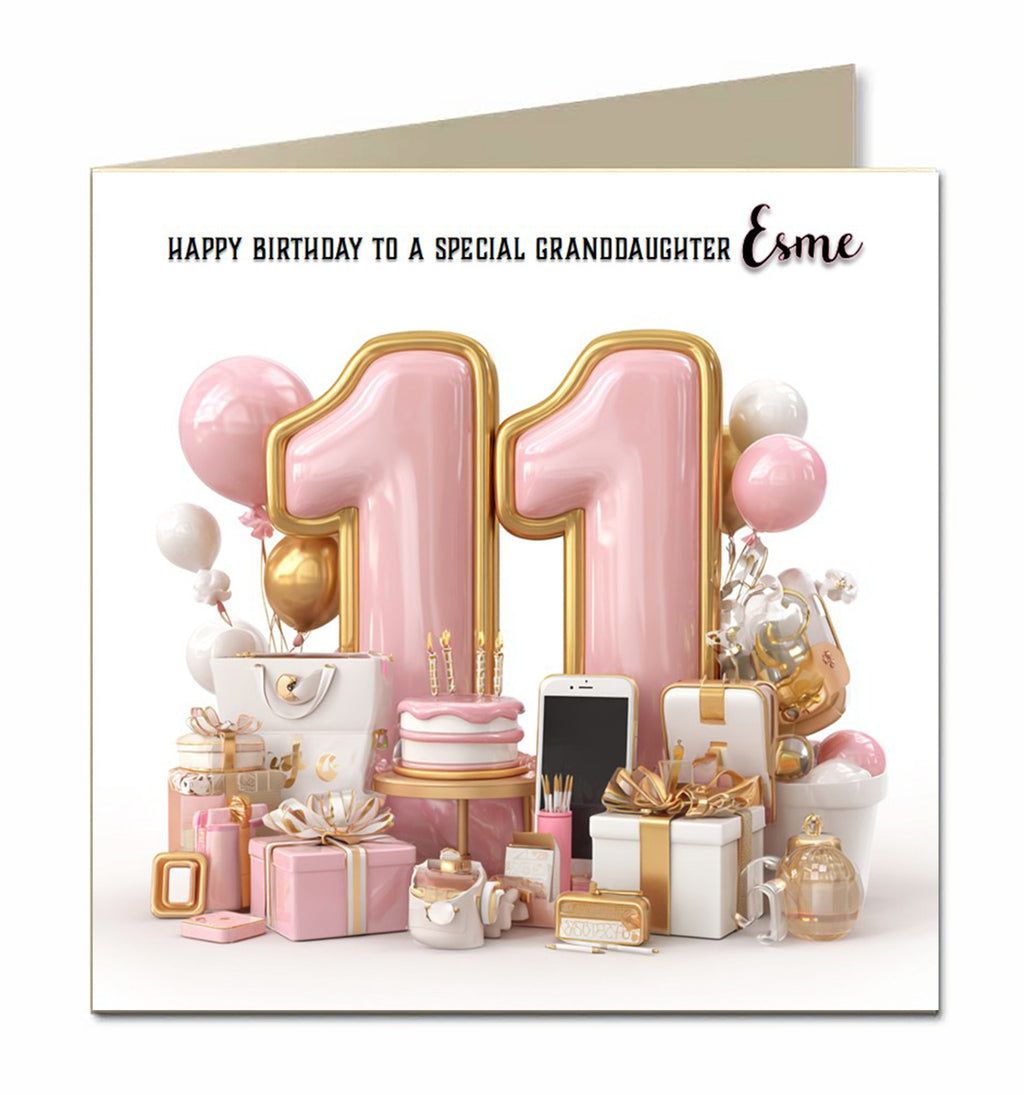 11th Birthday Card For Girls Personalised