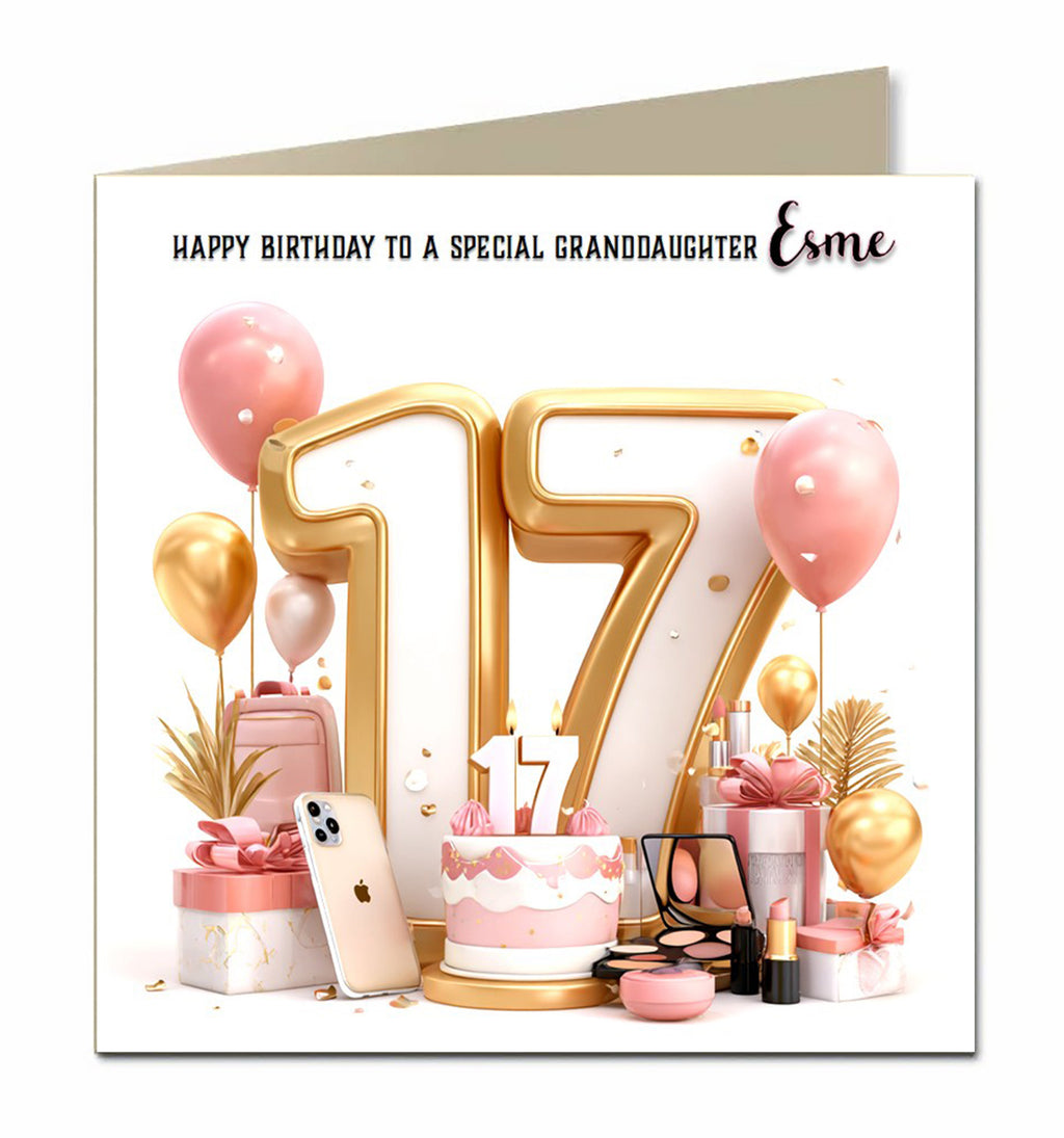 17th Birthday Card For Girls Personalised