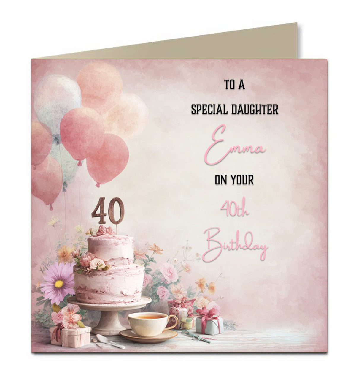 40th Birthday Card For Girls, Women, Afternoon Tea, Personalised