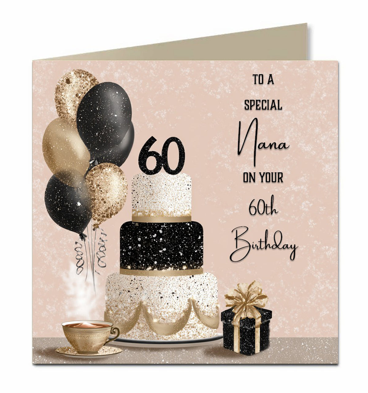 60th Birthday Card For Girls or Women English Tea Personalised