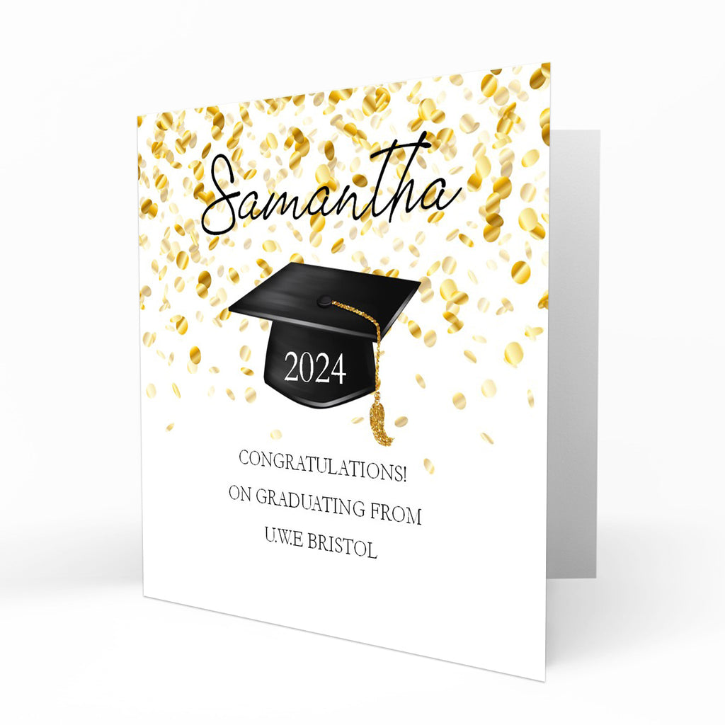 Personalised Graduation Day Card, Congratulations To Daughter, Niece, Sister, Granddaughter, Son, Nephew, Grandson Cap
