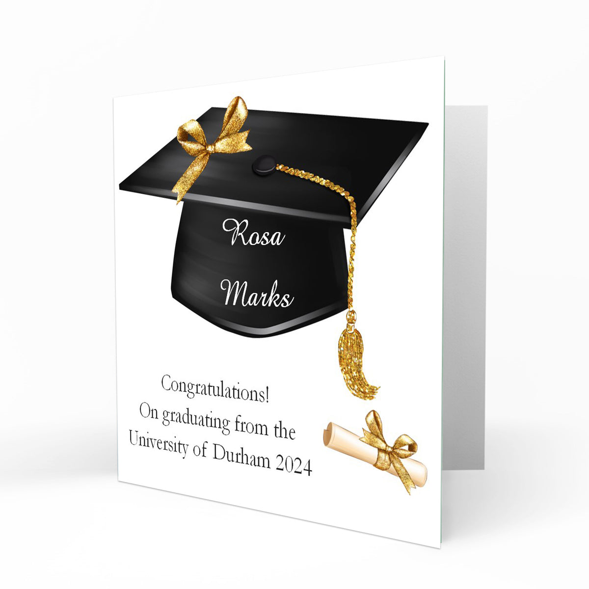 Personalised Graduation Day Card, Congratulations To Daughter, Niece, Sister, Granddaughter, Son, Nephew, Grandson Cap
