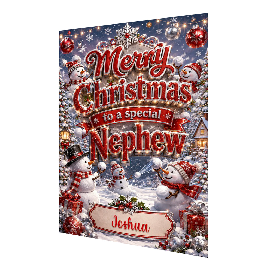 Personalised Christmas Card - Red Snowmen