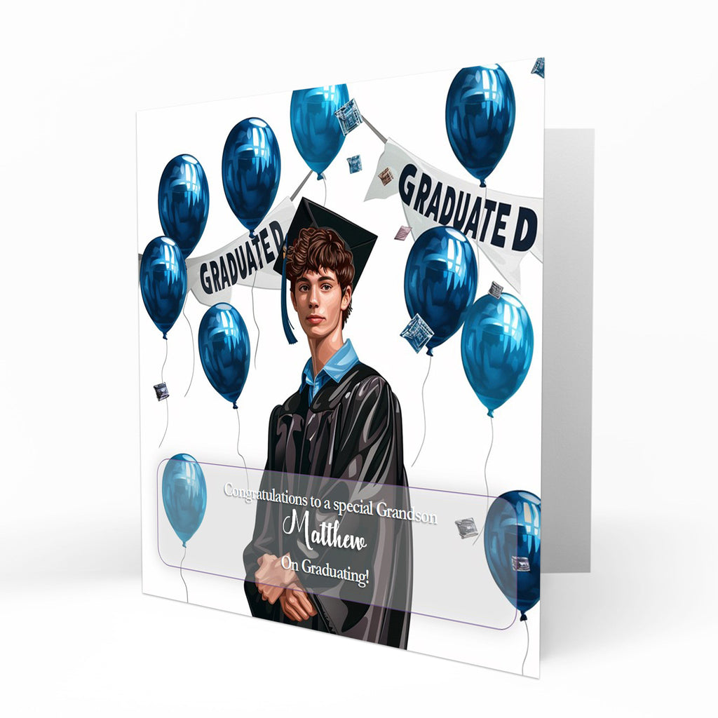 Personalised Graduation Day Card, Congratulations To Son, Nephew, Grandson