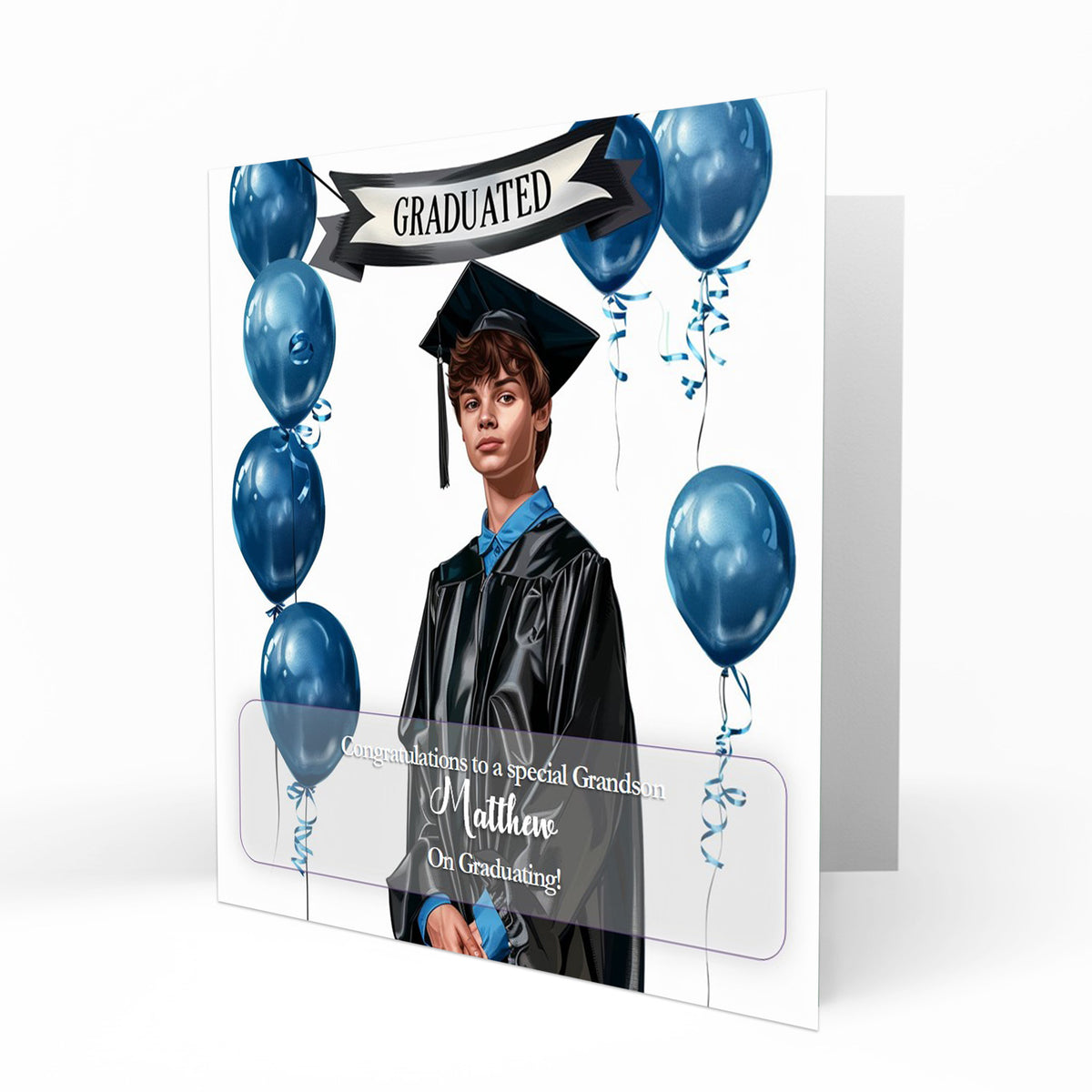 Personalised Graduation Day Card, Congratulations To Son, Nephew, Grandson