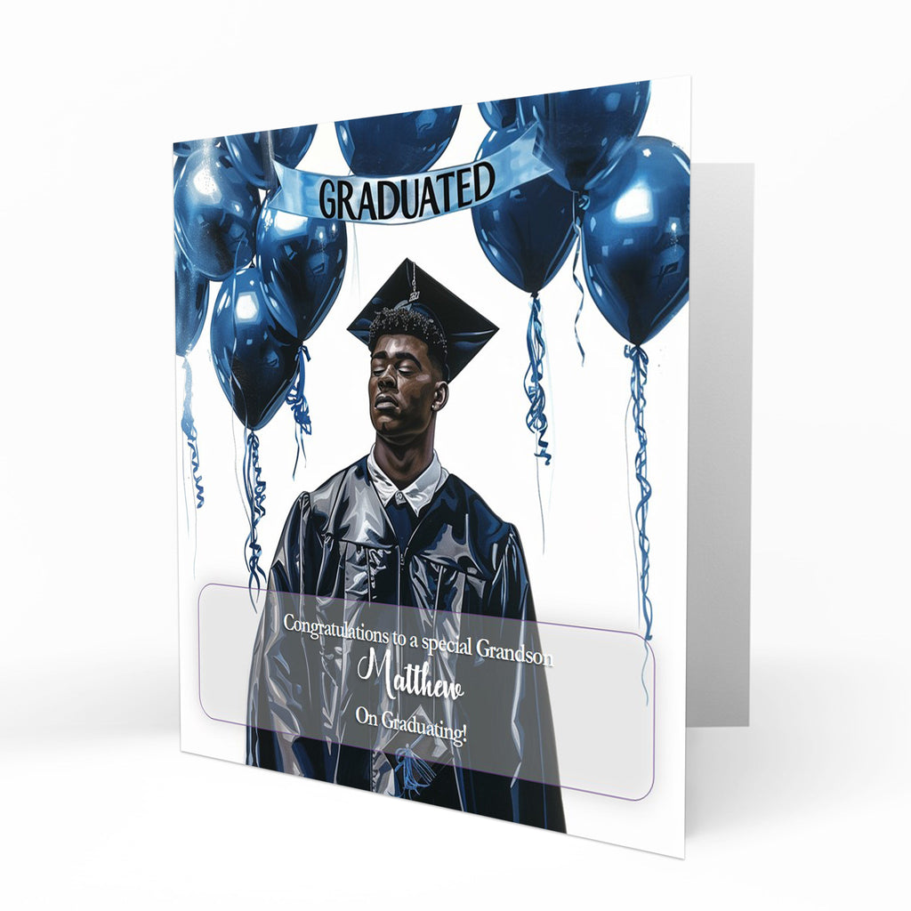 Personalised Graduation Day Card, Congratulations To Son, Nephew, Grandson