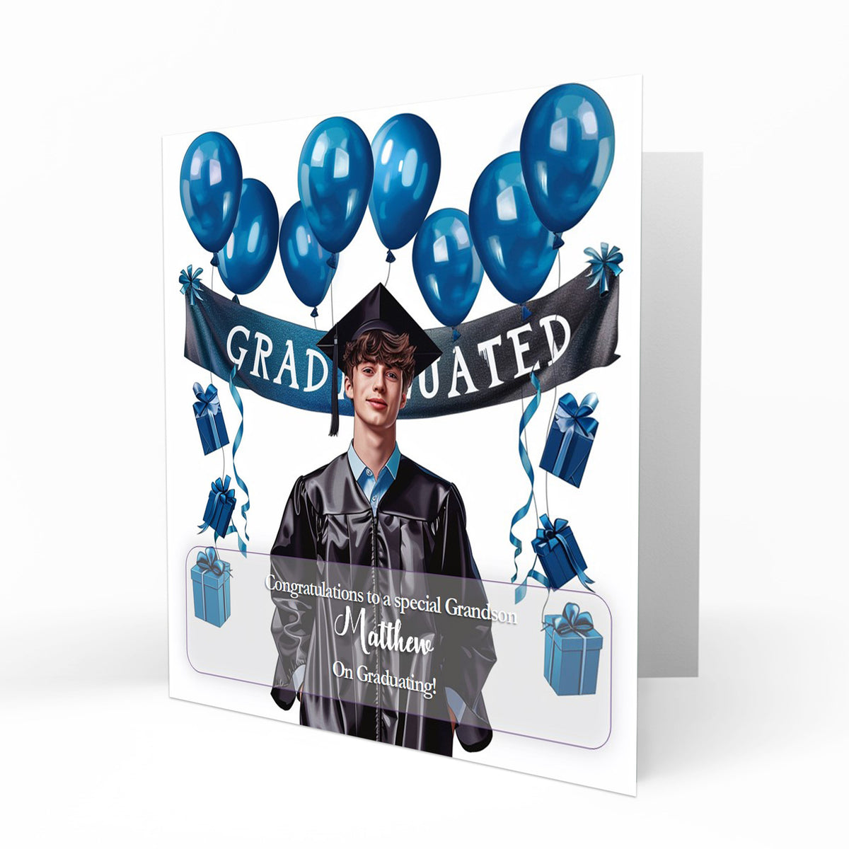 Personalised Graduation Day Card, Congratulations To Son, Nephew, Grandson