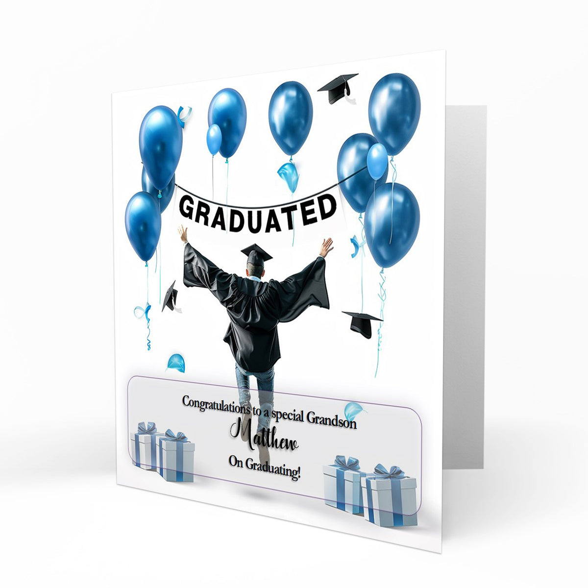 Personalised Graduation Day Card, Congratulations To Son, Nephew, Grandson