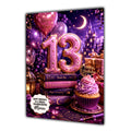 13th Birthday Card For Girls, Daughter, Granddaughter, Niece, Fantasy Book Reader Reading Girl, Teenager,
