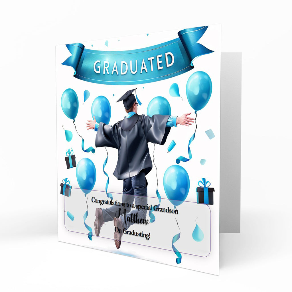 Personalised Graduation Day Card, Congratulations To Son, Nephew, Grandson