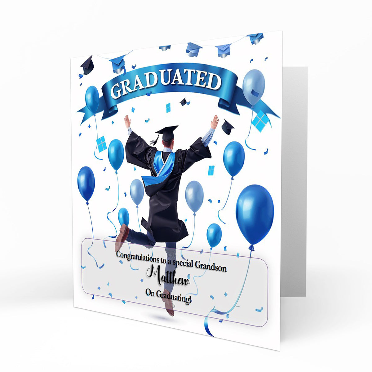 Personalised Graduation Day Card, Congratulations To Son, Nephew, Grandson
