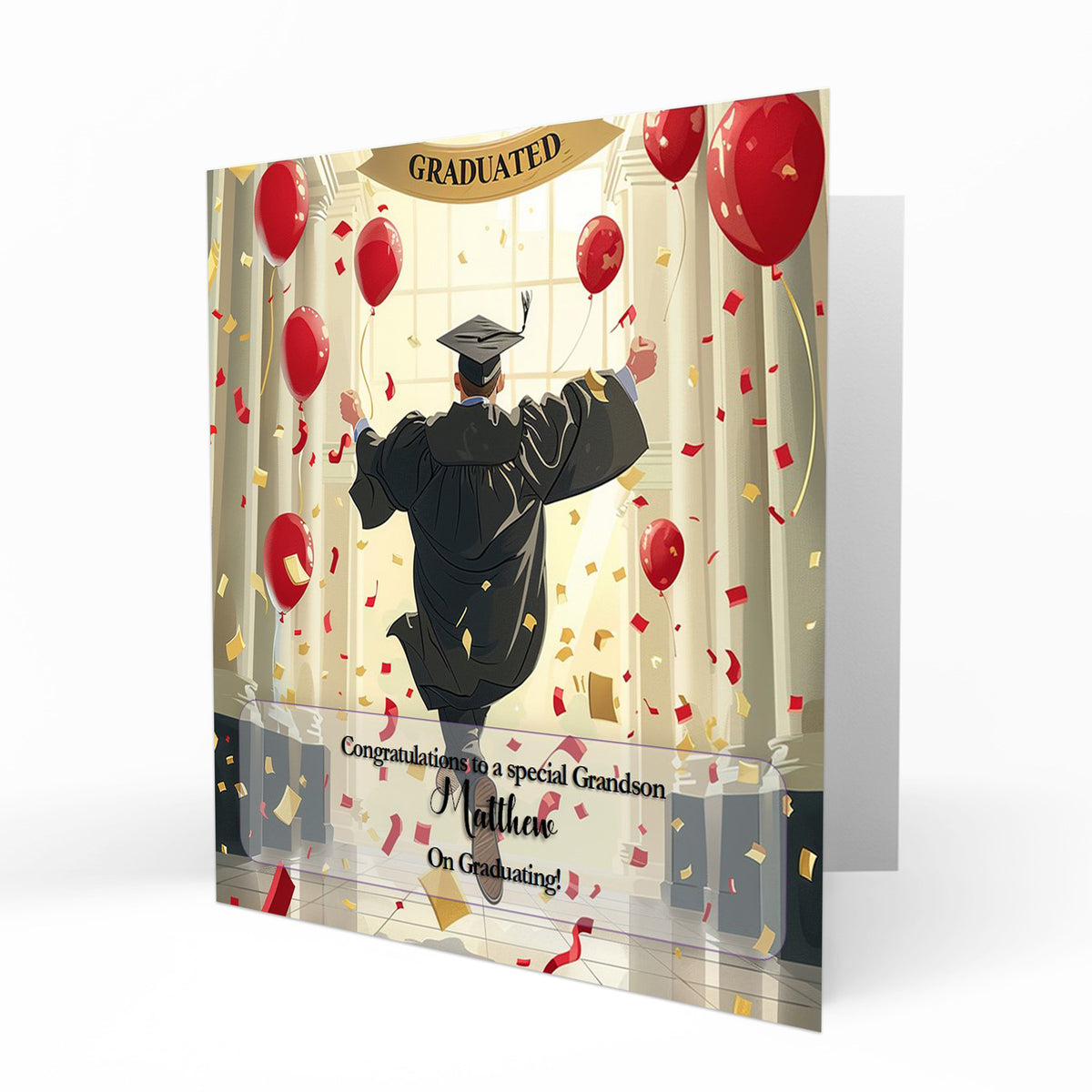 Personalised Graduation Day Card, Congratulations To Son, Nephew, Grandson
