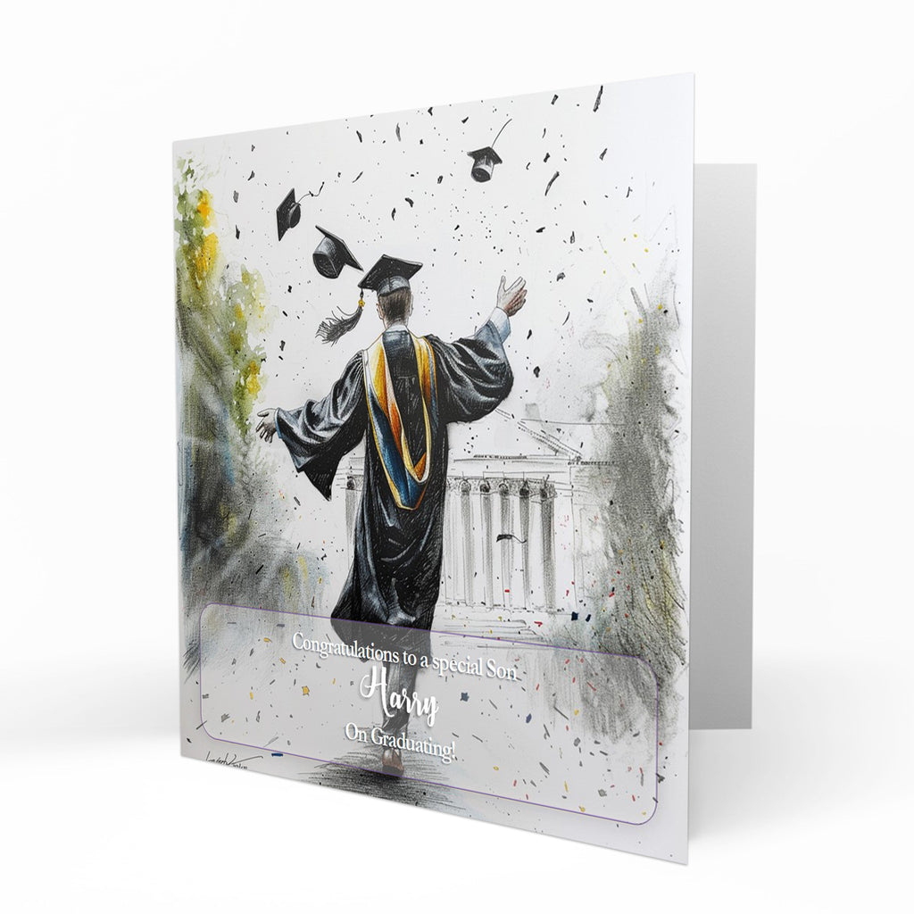 Personalised Graduation Day Card, Congratulations To Son, Nephew, Grandson