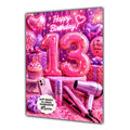 13th Birthday Card For Girls, Daughter, Granddaughter, Niece, Beauty Girl, Teenager,