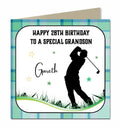 Personalised 28th Birthday Card - Golfer Silhouette
