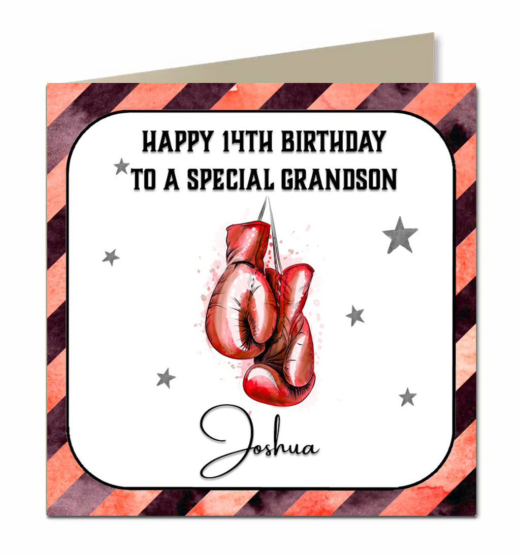 Personalised Birthday Card - Boxing Gloves