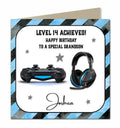Personalised 14th Birthday Card - Gaming Controller and Headphones