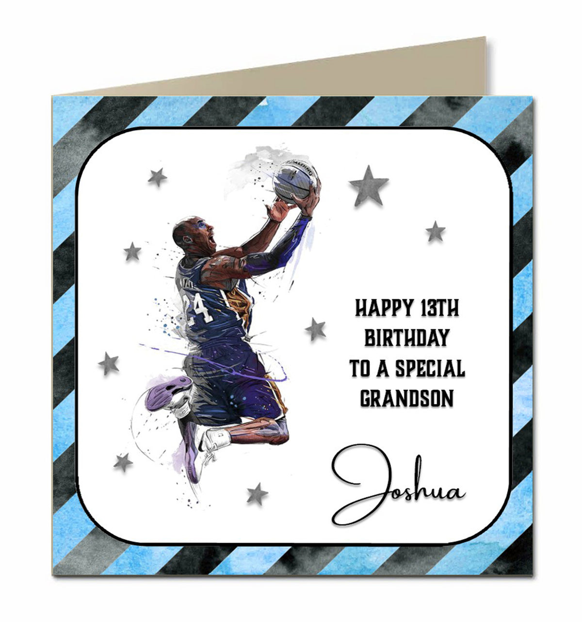 Personalised Birthday Card, Male, Boys, Son, Grandson, Nephew, Friend, Boyfriend, Great Grandson, Brother, Basketball
