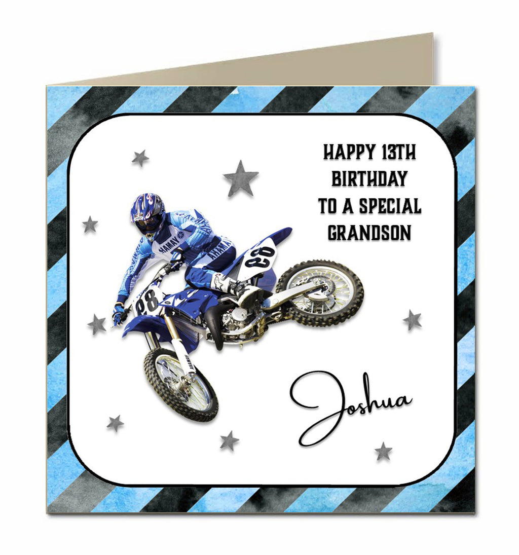 Personalised Birthday Card - Motocross Rider