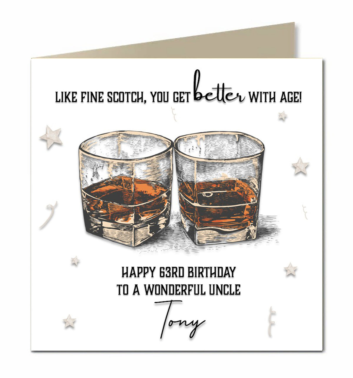 Personalised Birthday Card - Whisky Glasses
