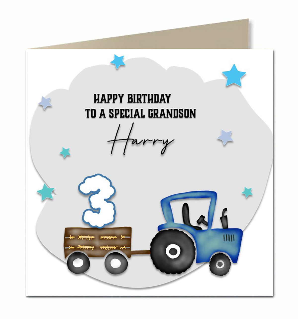 Personalised Birthday Card - Blue Tractor