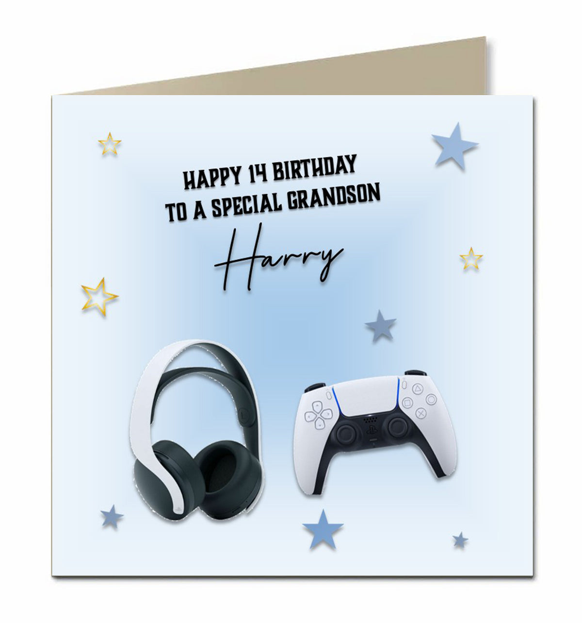 Personalised Birthday Card - Gaming Controller and Headset