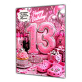 13th Birthday Card Shoes Girl Granddaughter Daughter  Large A5 Size