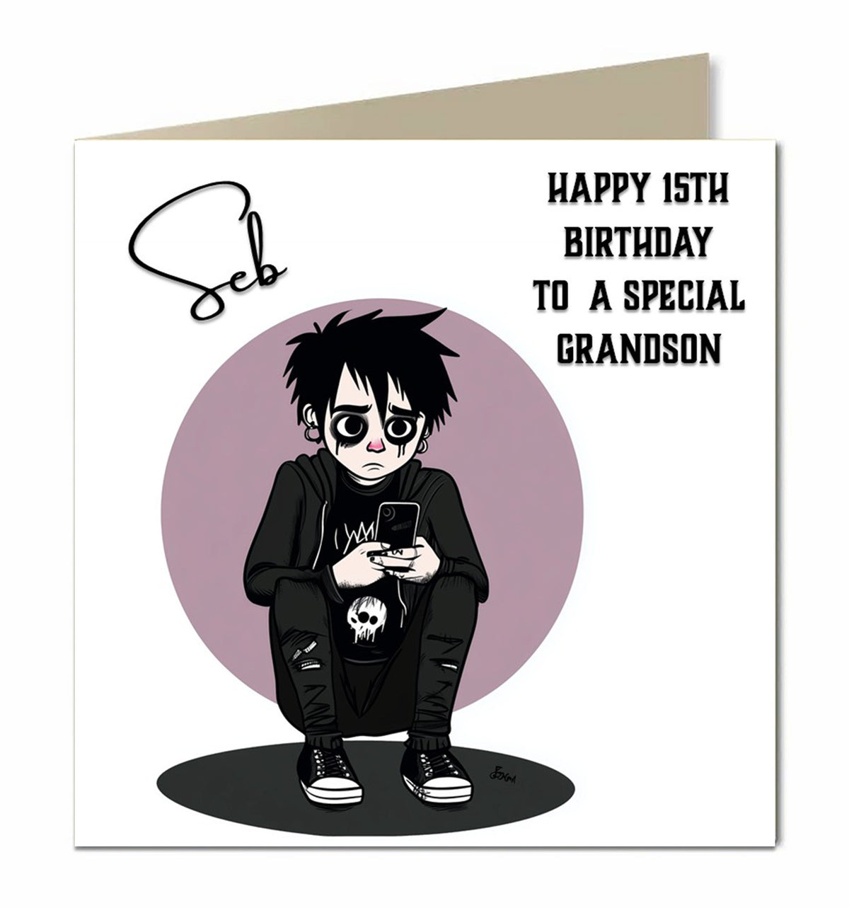 Personalised Birthday Card, Male, Boys, Son, Grandson, Nephew, Friend, Boyfriend, Great Grandson, Brother, Teenager, Goth,