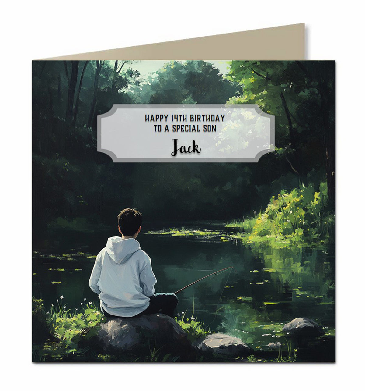 Birthday Card for Boys, Fishing, Son, Grandson, Teenager, Personalised