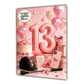 13th Birthday Card Horse Riding Girl Granddaughter Daughter  Large A5 Size