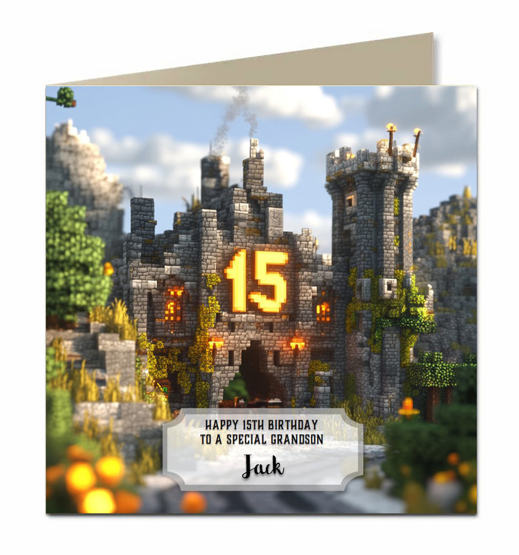 Personalised 15th Birthday Card - Block World Birthday Number