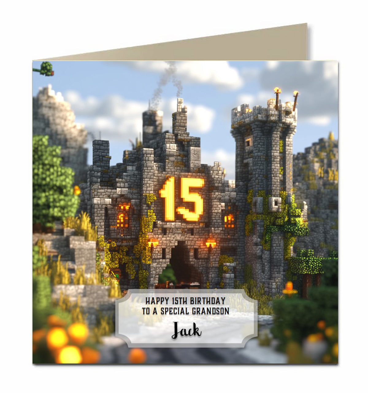Personalised 15th Birthday Card - Block World Birthday Number