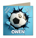 6th Birthday Card for Boys, Son, Grandson, Brother, Nephew, Friend, Football