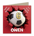 6th Birthday Card for Boys, Son, Grandson, Brother, Nephew, Friend, Football