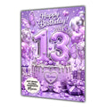 13th Birthday Card Butterfly Girl Granddaughter Daughter  Large A5 Size
