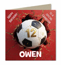 12th Birthday Card for Boys, Grandson, Son, Nephew, Football, Personalised