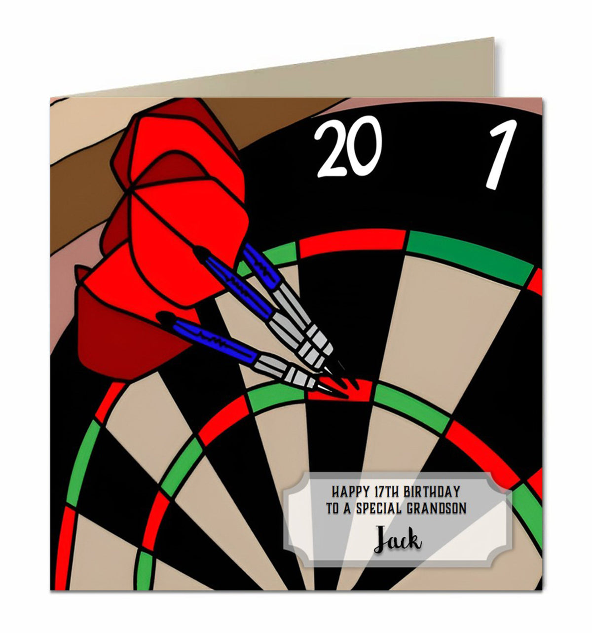 Birthday Card for Grandson, Son, Dad, Brother, Friend, Darts, Personalised,