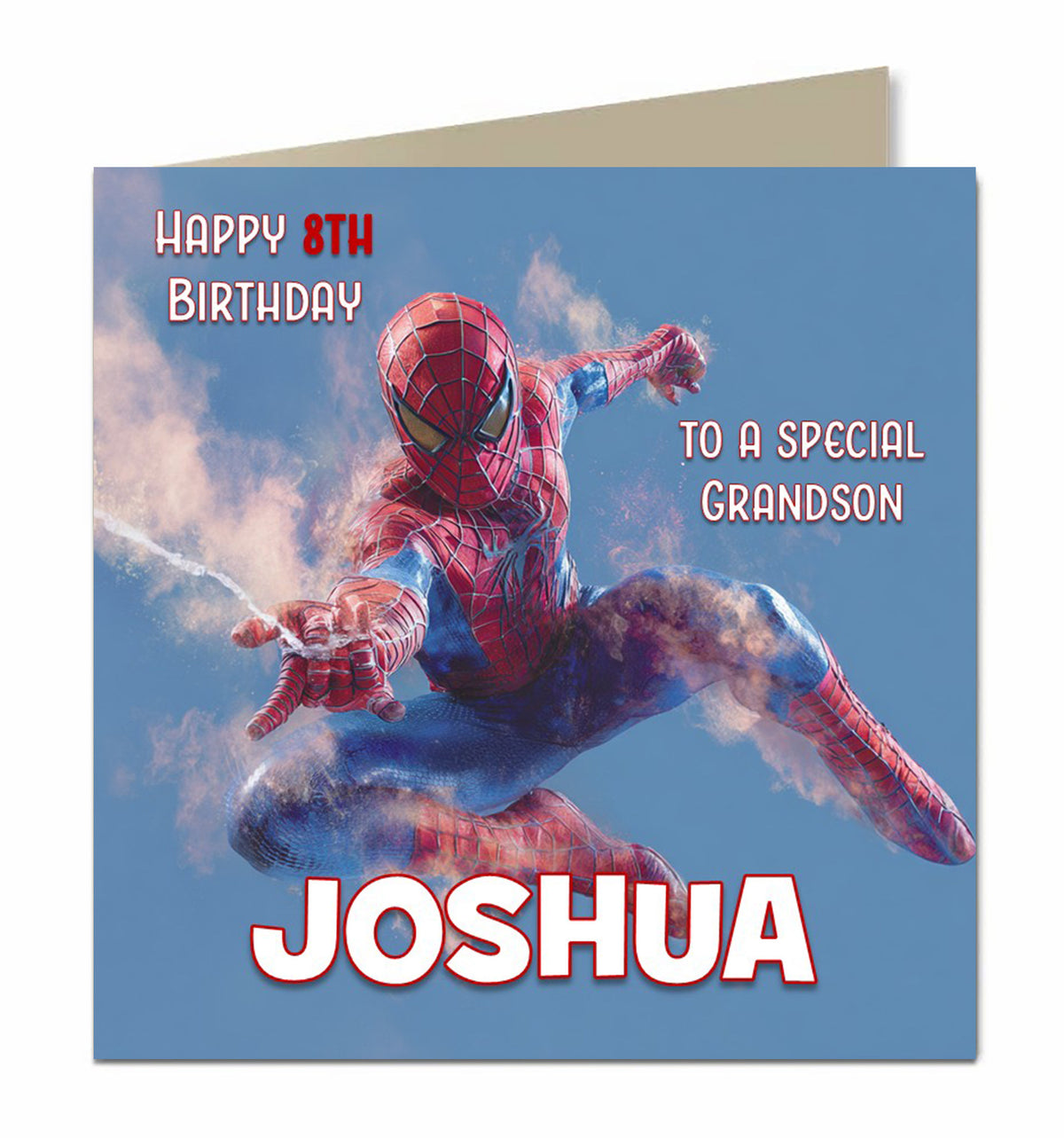 Personalised 8th Birthday Card - Spider-Man in Action
