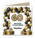 60th Birthday Card for Boys, Son, Grandson, Grandad, Dad, Nephew, Friend, Brother, Neighnour. In Law, Personalised, Balloons