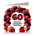 60th Birthday Card for Boys, Son, Grandson, Grandad, Dad, Nephew, Friend, Brother, Neighnour. In Law, Personalised, Balloons