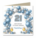 21st Birthday Card for Men, Son, Grandson, Brother, Nephew, Friend, Balloons and Beer Ale Lager