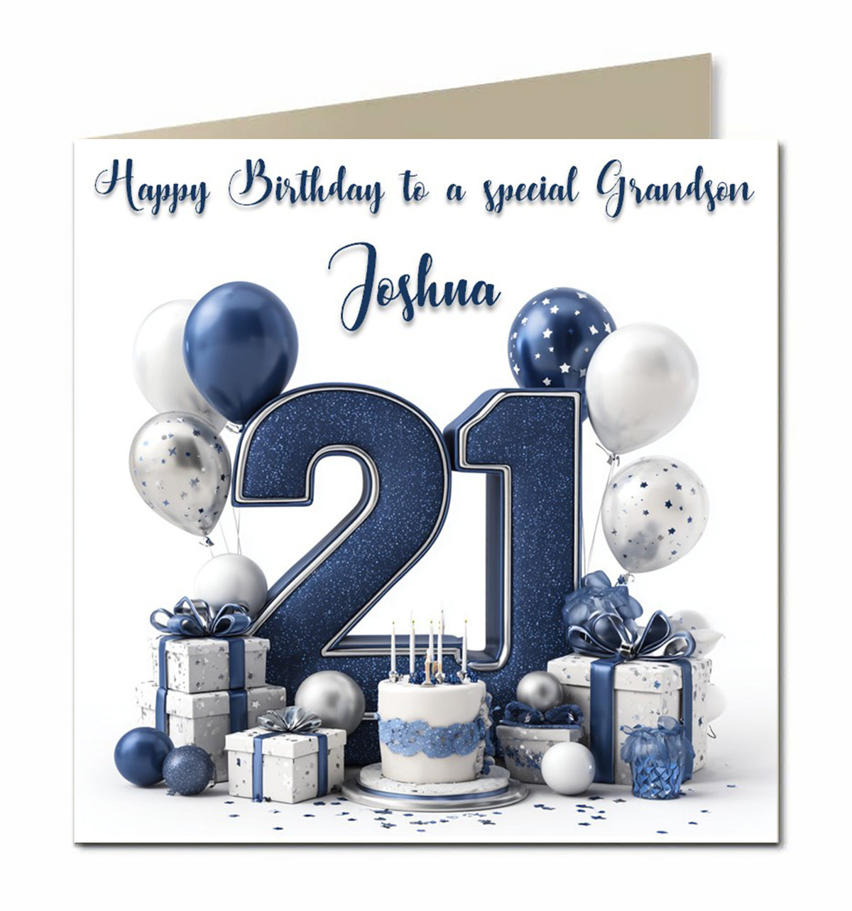 21st Birthday Card for Men, Grandson, Son, Brother, Nephew, Personalised