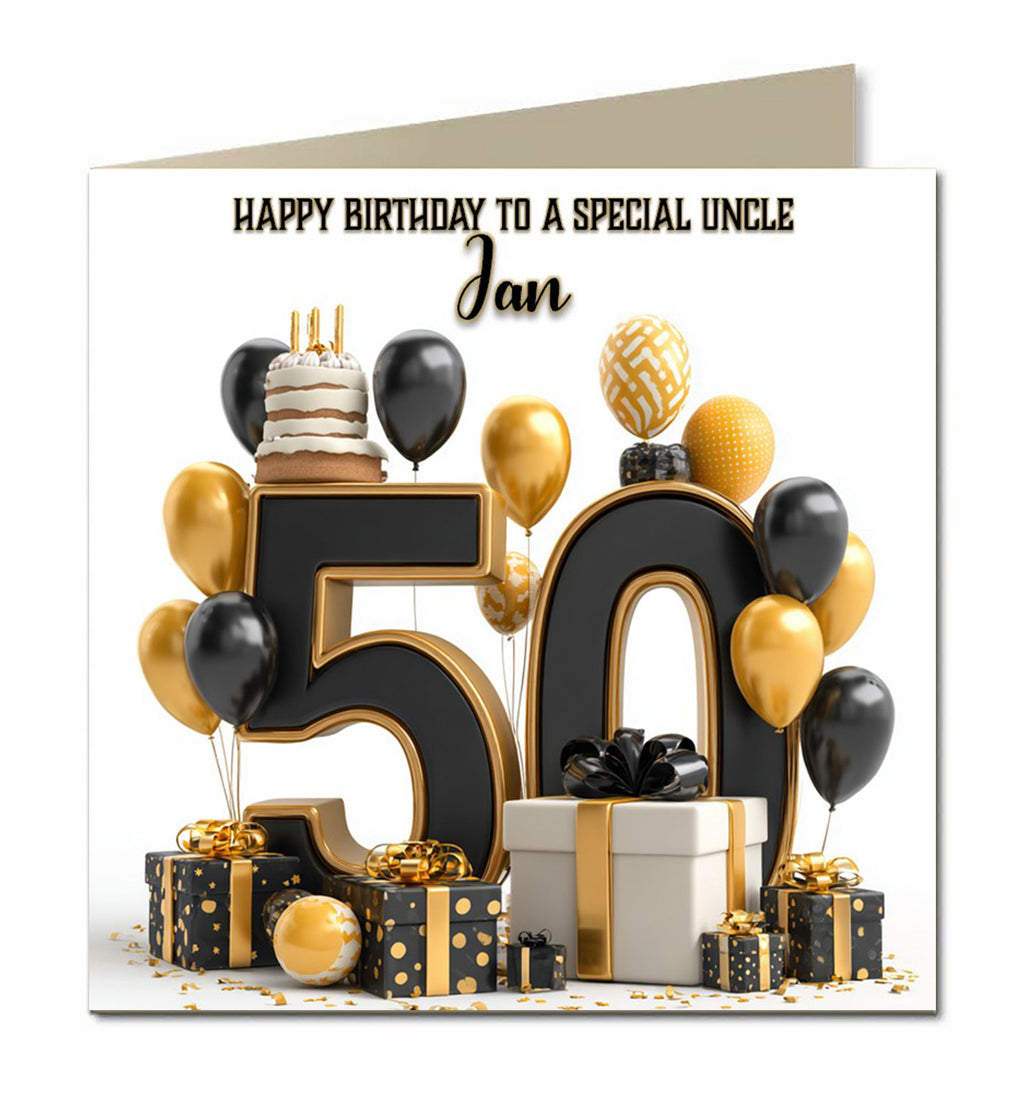 50th Birthday Card for Men, Son, Grandad, Dad, Brother, Uncle, Husband,