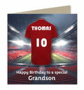Personalised Birthday Card - Red Football Shirt