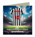 Personalised Birthday Card - Black and White Striped Football Shirt
