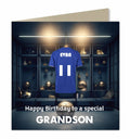 Personalised Birthday Card - Blue Football Shirt
