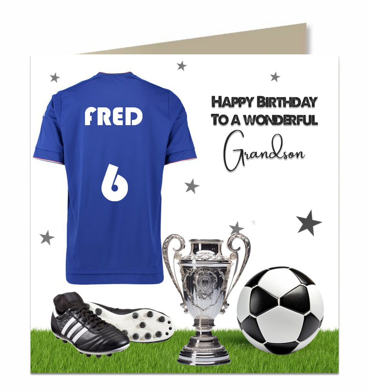 Personalised Birthday Card - Blue Football Shirt