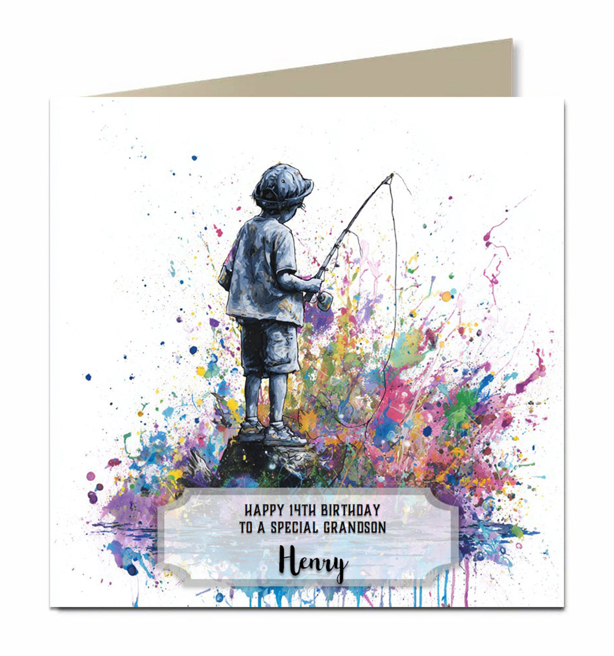 Birthday Card for Grandson, Son, Nephew, Brother, Fishing,Personalised