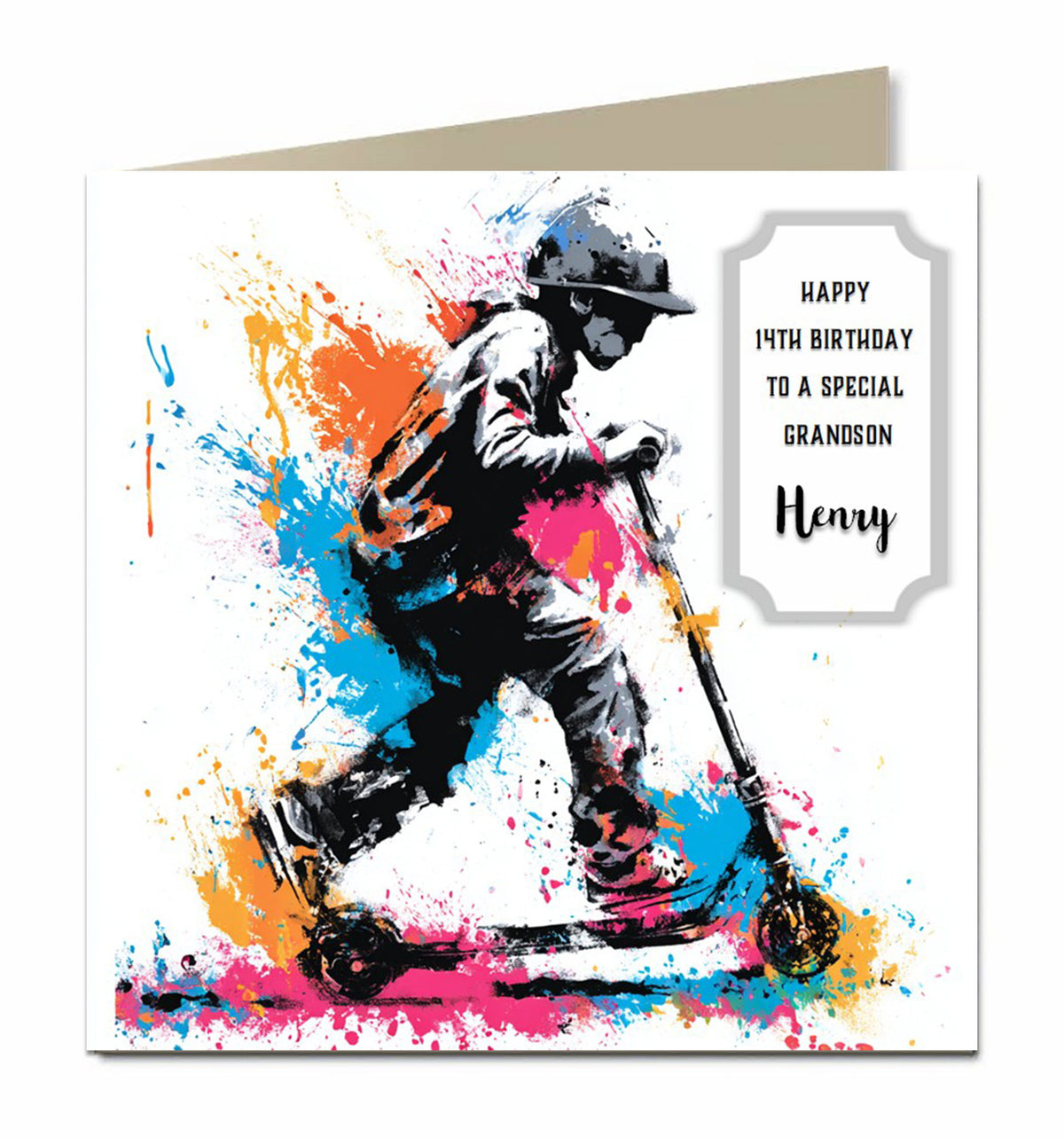Birthday Card for Grandson, Son, Nephew, Brother, Scooter, Personalised